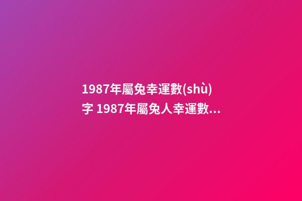 1987年屬兔幸運數(shù)字 1987年屬兔人幸運數(shù)字 87年屬兔人永遠最旺的數(shù)字-第1張-觀點-玄機派